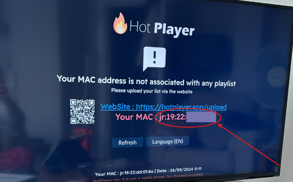 Upload Playlist on Hot IPTV App